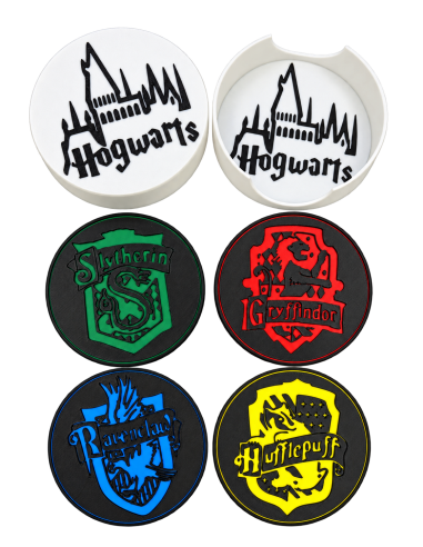 CAJA HOGWARTS CON 4 POSAVASOS