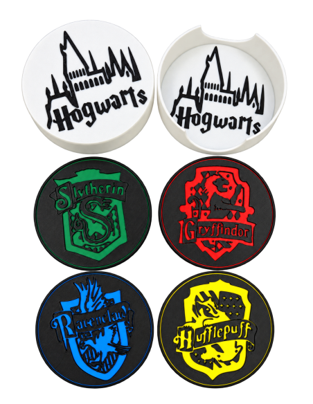 CAJA HOGWARTS CON 4 POSAVASOS