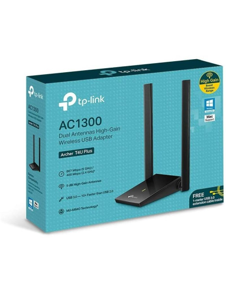 WIRELESS ADAPTADOR T4U PLUS USB 3.0 DUAL BAND TP-LINK AC1300