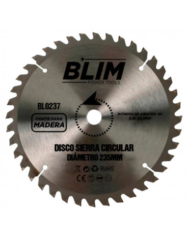 DISCO CORTE MADERA PARA SIERRAS 235MM. BLIM