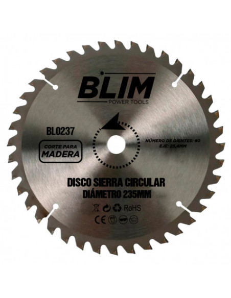 DISCO CORTE MADERA PARA SIERRAS 235MM. BLIM