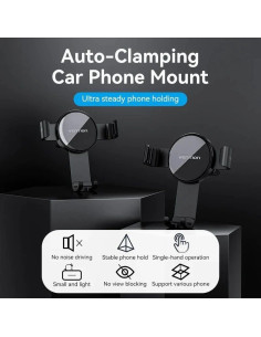 SOPORTE VENTION COCHE PARA SMARTPHONE 4.7-7.2 CLIP BLACK 2