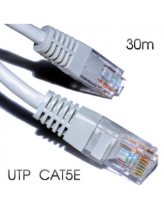 CABLE DE RED UTP CAT 5E 30M GRIS CLARO CROMAD