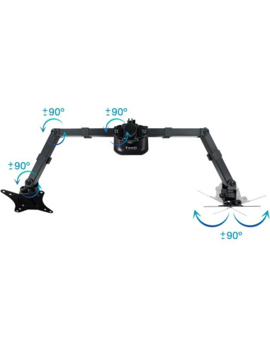 SOPORTE DE MESA TV/MONITOR TOOQ 17-27 2 BRAZOS BLACK