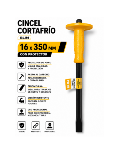 CINCEL CORTAFRÍO PLANO 16X350MM CON PROTECTOR BLIM
