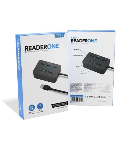 LECTOR DE TARJETAS NOX + HUB USB 3