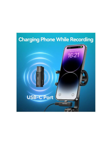 MICROFONO VENTION USB-C LAVALIER 2 MICROFONOS PINZA WIRELESS