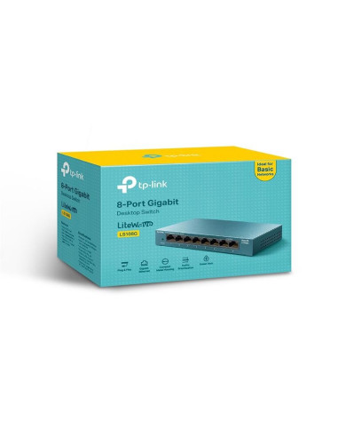 SWITCH TP-LINK GIGABIT 8 PUERTOS LS108G METALICO