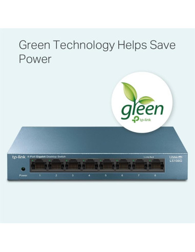 SWITCH TP-LINK GIGABIT 8 PUERTOS LS108G METALICO