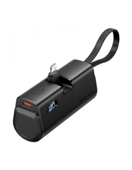 POWERBANK VENTION 4800MAH USB-C + LIGHTNING PLEGABLE 22.5W BLACK