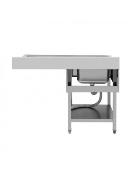 FREGADERO INDUSTRIAL 140X70X85CM CUBETA IZQUIERDA Y ESTANTE CHEF PRO