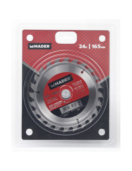 DISCOS CORTE MADERA PARA SIERRAS 165MM 24D MADER