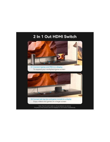 SWITCH/SPLITTER VENTION HDMI 2.1/H - X2HDMI/H USB-C/H BIDIRECCIONAL 8K