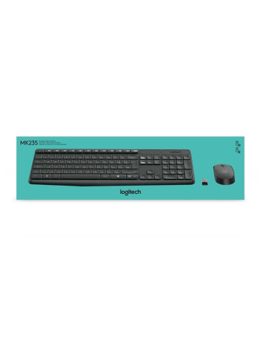 TECLADO + RATON LOGITECH MK235 WIRELESS BLACK