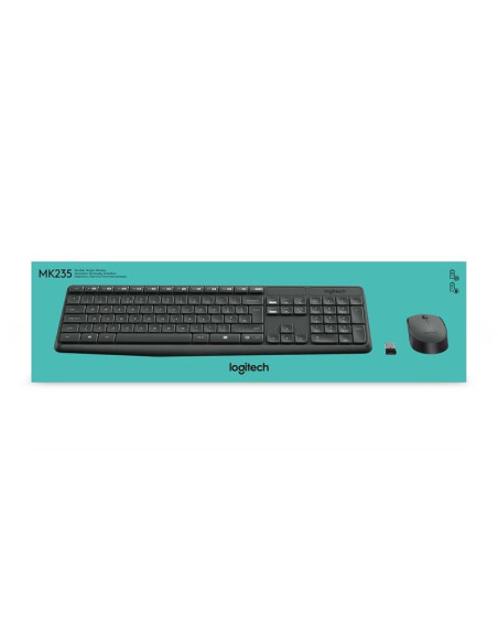 TECLADO + RATON LOGITECH MK235 WIRELESS BLACK