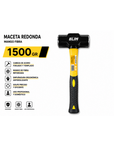 MACETA REDONDA 1500GR MANGO FIBRA BLIM