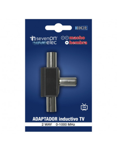 ADAPTADOR INDUCTIVO TV (2 MACHO/1 HEMBRA) NEGRO SEVENON