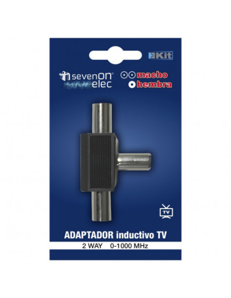 ADAPTADOR INDUCTIVO TV (2 MACHO/1 HEMBRA) NEGRO SEVENON