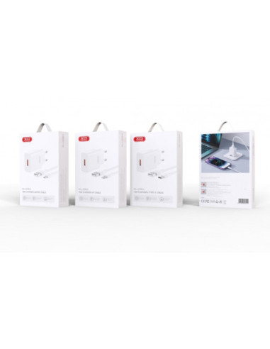 CARGADOR DE CORRIENTE USB 18W CON CABLE TIPO C XO