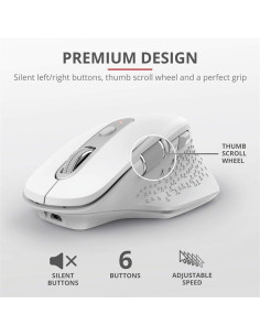 RATON TRUST OZAA ERGONOMICO RECARGABLE WIRELESS WHITE 2