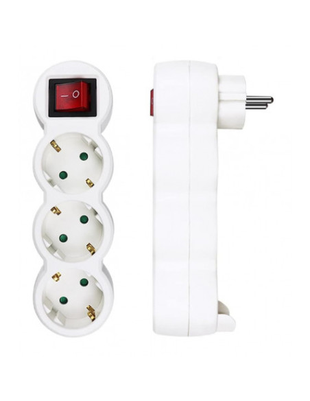 BASE MULTIPLE 3 TOMAS CON INTERRUPTOR ELBAT