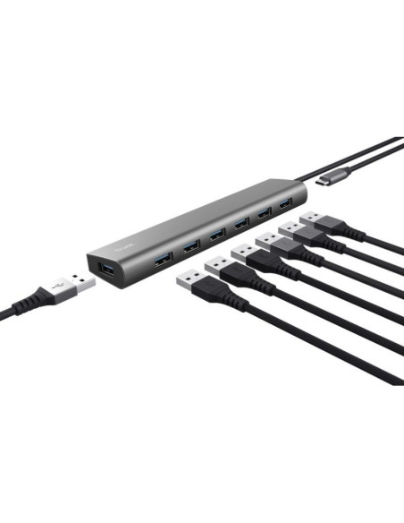 HUB USB TRUST HALYX 7 PUERTOS USB 3.2 7X USB-A 1X USB-C