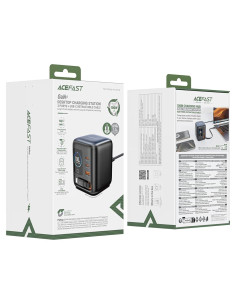 Cargador Sobremesa Acefast Z10 100W GaN con 3x USB-C y 1x USB-A con Pantalla
