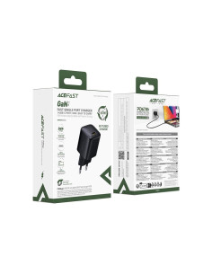 Cargador USB-C Acefast A134 PD67W Mini GaN Negro