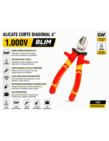 ALICATE CORTE DIAGONAL 6\" 1.000V BLIM