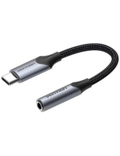 CONVERSOR AUDIO VENTION USB-C/M - JACK 3.5MM/H 10MM GREY/BLACK