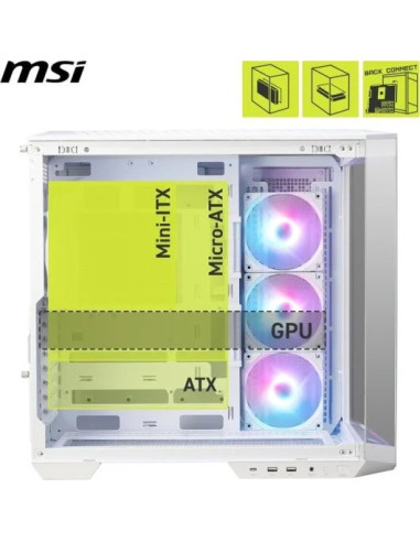 CAJA ORDENADOR GAMING MSI MAG PANO 100R PZ MATX RGB WHITE