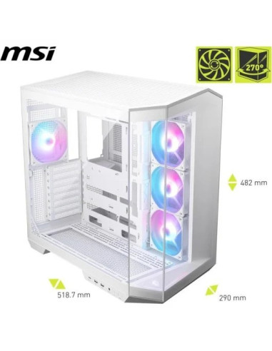 CAJA ORDENADOR GAMING MSI MAG PANO 100R PZ MATX RGB WHITE