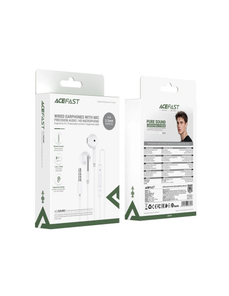 Acefast L14 Auriculares con Micrófono y Conexión 3.5mm Blanco
