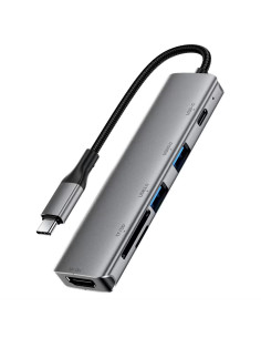 Acefast J18 Hub USB-C 6-1 con 2x USB-A, 1x USB-C, HDMI, Lector SD/Micro