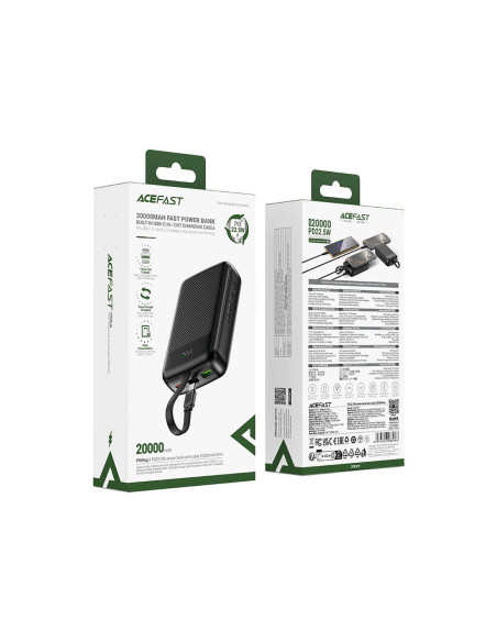 Acefast M14 PD20W PowerBank 20.000mAh 22.5W con Cable USB-C Integrado