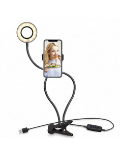 KIT YOUTUBER L01 PINZA + SOPORTE SMARTPHONE + LUZ 3.5\" XO