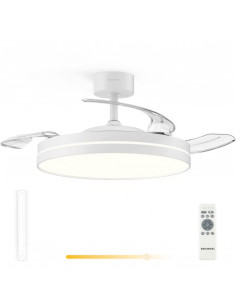 VENTILADOR DE TECHO 42\" LED BLANCO 30W ASPAS RETRACTILES GRUNKEL