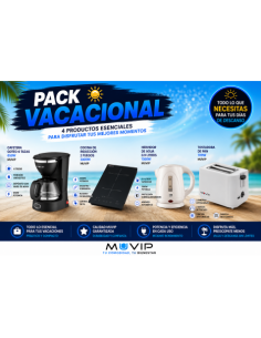 PACK VACACIONAL COCINA INDUCCION + CAFETERA + HERVIDOR + TOSTADORA MUVIP