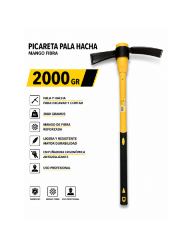 PICARETA PALA HACHA 2000GR MANGO FIBRA BLIM