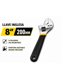 LLAVE INGLESA 8\" 200MM CON MANGO RECUBIERTO BLIM