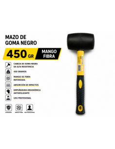 MAZO DE GOMA NEGRO 450GR. MANGO FIBRA BLIM