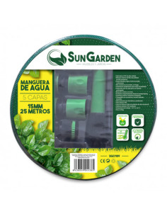 MANGUERA AGUA 5 CAPAS 15MM 25METROS SUNGARDEN