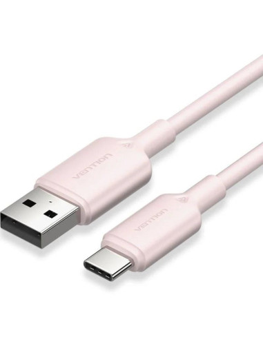 CABLE VENTION USB-A - USB-C 3A 60W 2M TRENZADO ROSE