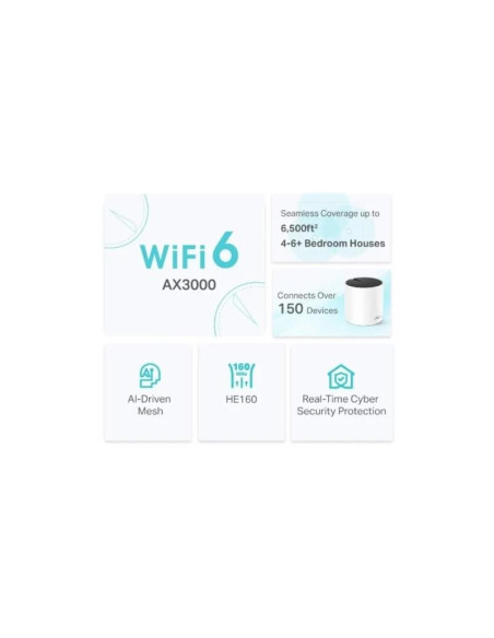 WIRELESS REPEATER TP-LINK AX3000 WIFI 6 DUALBAND MESH PACK 3 DECO X55