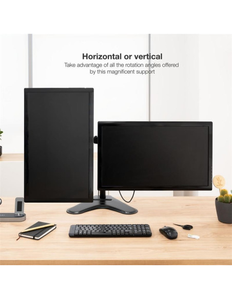 SOPORTE DE MESA MONITOR 2 TOOQ REG.ALTURA GIR. INCL. 9KG BLACK