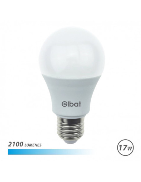 BOMBILLA LED A65 | 17W | 2100LM | E27 | LUZ FRIA | ELBAT