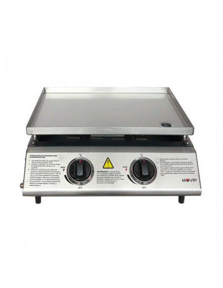 PLANCHA DE ASAR 2 FUEGOS INOXIDABLE MUVIP