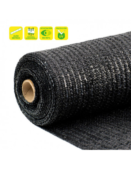 MALLA DE SOMBREO NEGRA 2X50 METROS SUNGARDEN