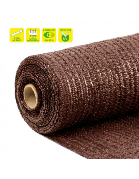 MALLA DE SOMBREO MARRON 2X50 METROS SUNGARDEN