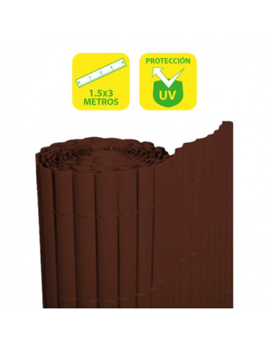 CAÑIZO PLÁSTICO DOBLE CARA 1.5X3 METROS MARRON OSCURO SUNGARDEN